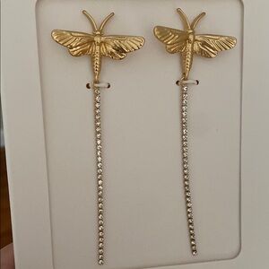 Zara Gold Insect Drop Earrings